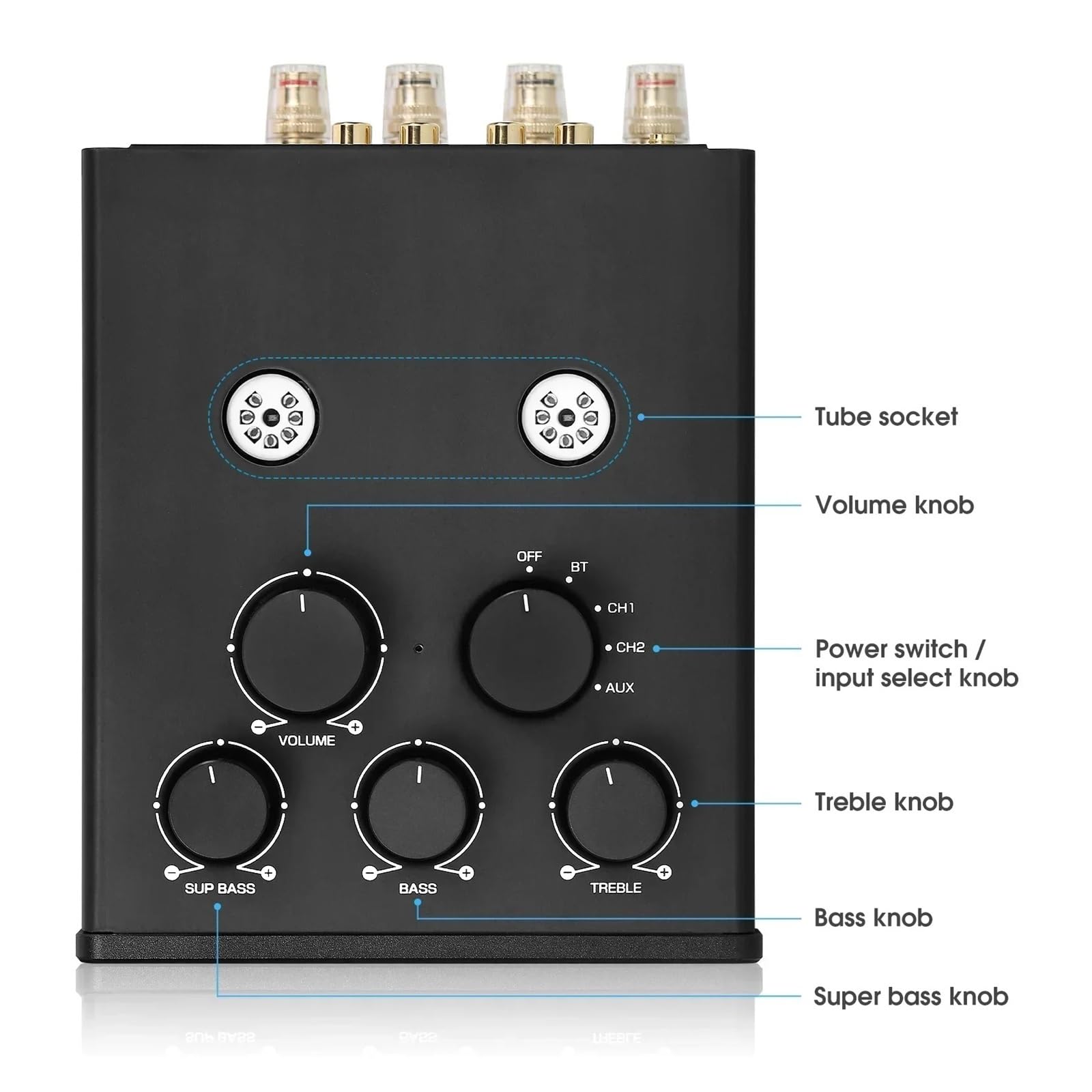 T6PRO HIFI TPA3255 tube amplifier JAN5654 tube power amplifier 300W+300W with VU meter