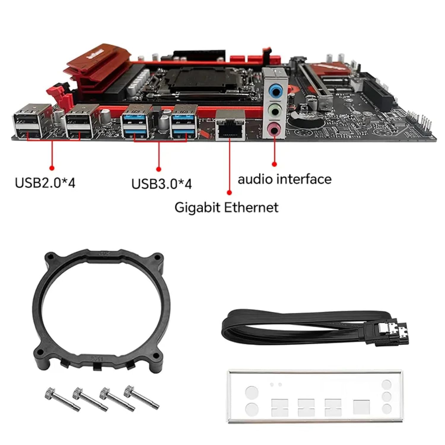 X99 ATX Motherboard, LGA 2011 Socket, DDR4 RAM Support, Dual M.2 Slots, USB 3.0, Gigabit Ethernet, with E5 2680 V3 CPU and 16GB RAM