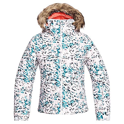 Roxy Jet Ski-Chaqueta para Nieve para Niñas 8-16, Bright White izi, 14/XL