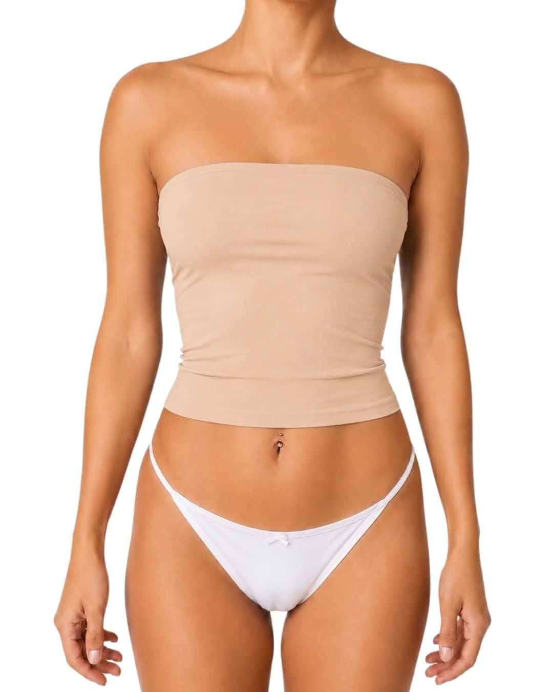 Cotton Tube Top for Womens Strapless Tops Bandeau Top Black Tube Top Cropped Tank Tops Cute Going Out Tops Regular Fit