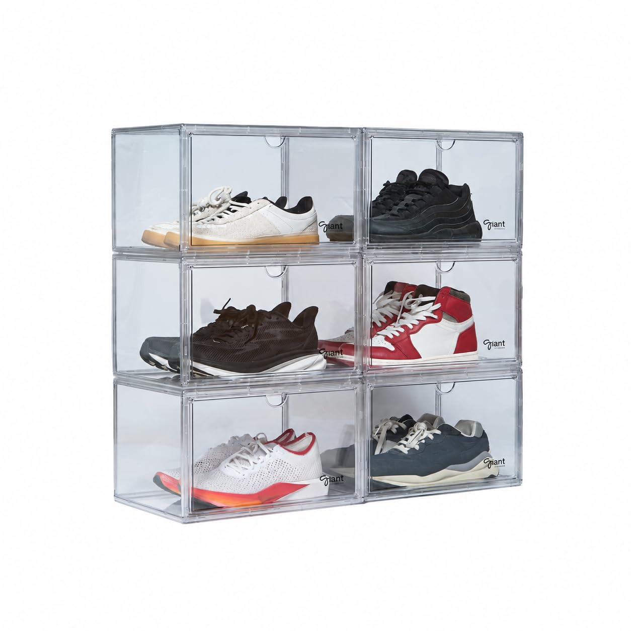 5 Cajas Almacenaje Zapatos Acrílico Super Transparente | Transpirable | Marca Española | Material Premium | Apilable | Estética Moderna | Organizador de Zapatos