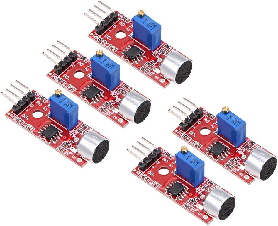 Aktronics® Sound Sensor Module Mic Microphone Sensor High Sensitivity Sound Detection Module Compatible with Arduino PIC AVR (Pack of 5)