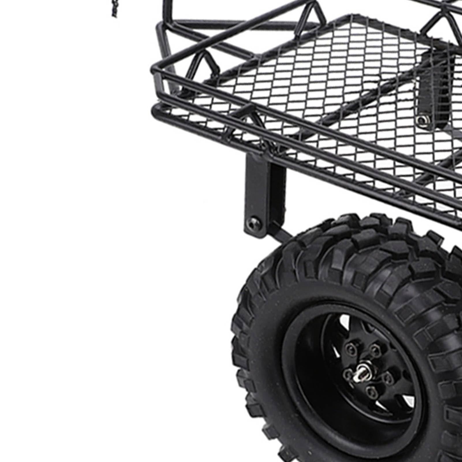 Przyczepa samochodowa ZenithAur RC z całkowicie metalową konstrukcją do ciągnięcia, metalowa przyczepa kubełkowa RC kompatybilna z D90 SCX10 CC01 jako akcesoria do gąsienic RC w