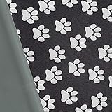 NOVELY Oxford 600D Polyester Stoff Outdoor wasserdicht Meterware Segeltuch PVC D12 Pfoten Tatzen Hund