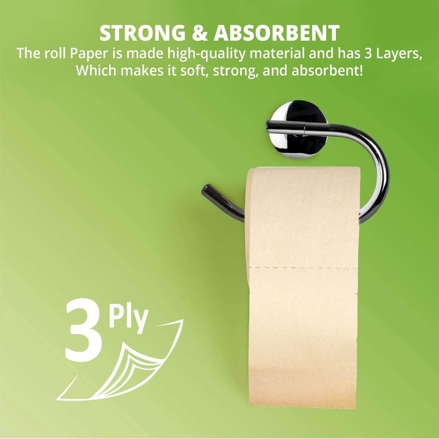 WBM Care W8103-B4-P30-1 - Carta igienica in bambù, forte e flessibile, a 3 strati, completamente naturale, priva di alberi e sicure per l'igiene, 250 fogli, 30 rotoli
