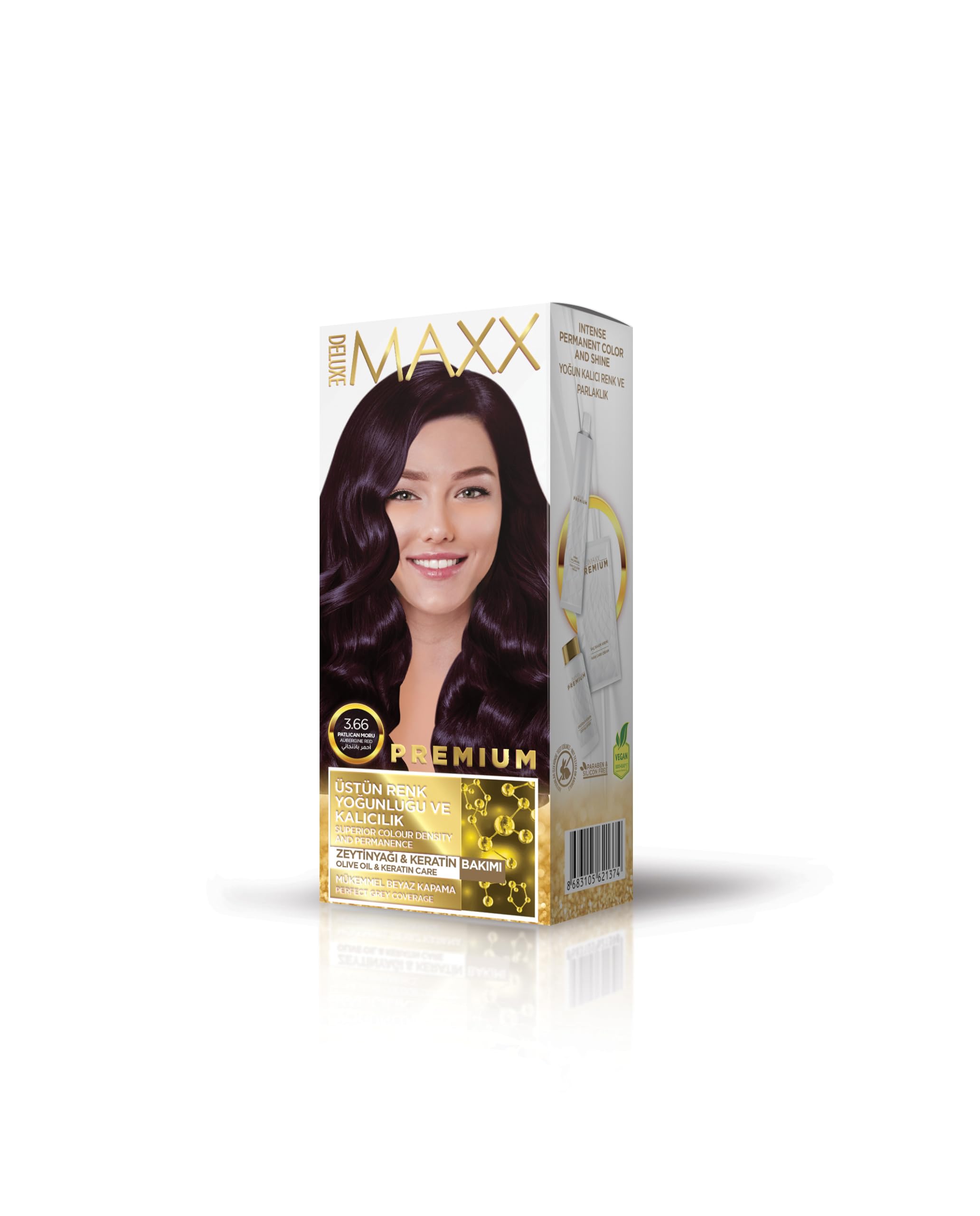 Maxx Deluxe Premıum Yarı Kit Set Saç Boyası 3.66 Patlıcan Moru