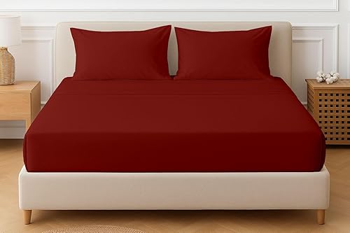 Miniatura 7 de Sábanas extra profundas, sábanas de algodón, 100% algodón, sábana bajera de bolsillo extra profundo de 22 pulgadas con elástico en todo el contorno