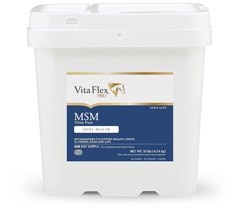 Suplemento MSM em pó para equinos, cães e gatos Vita Flex 4,54 kg