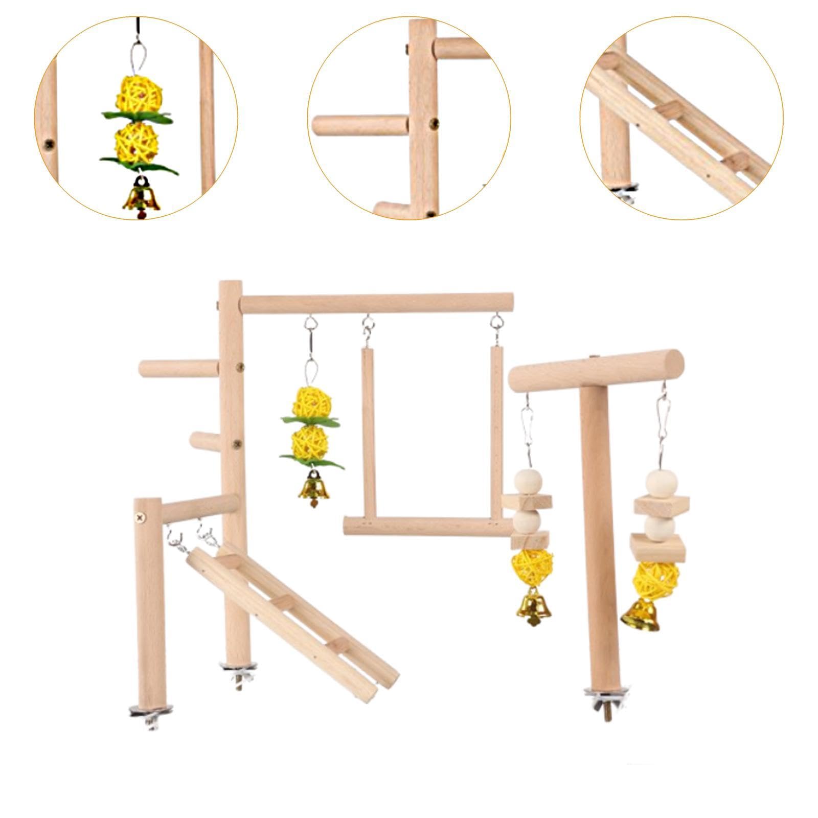 Aire de Jeux pour Perroquets, Jouets à Mâcher, Centre D'activités et d'exercice, Perchoir et Structure de Jeux pour Perruches Ondulées et Peti