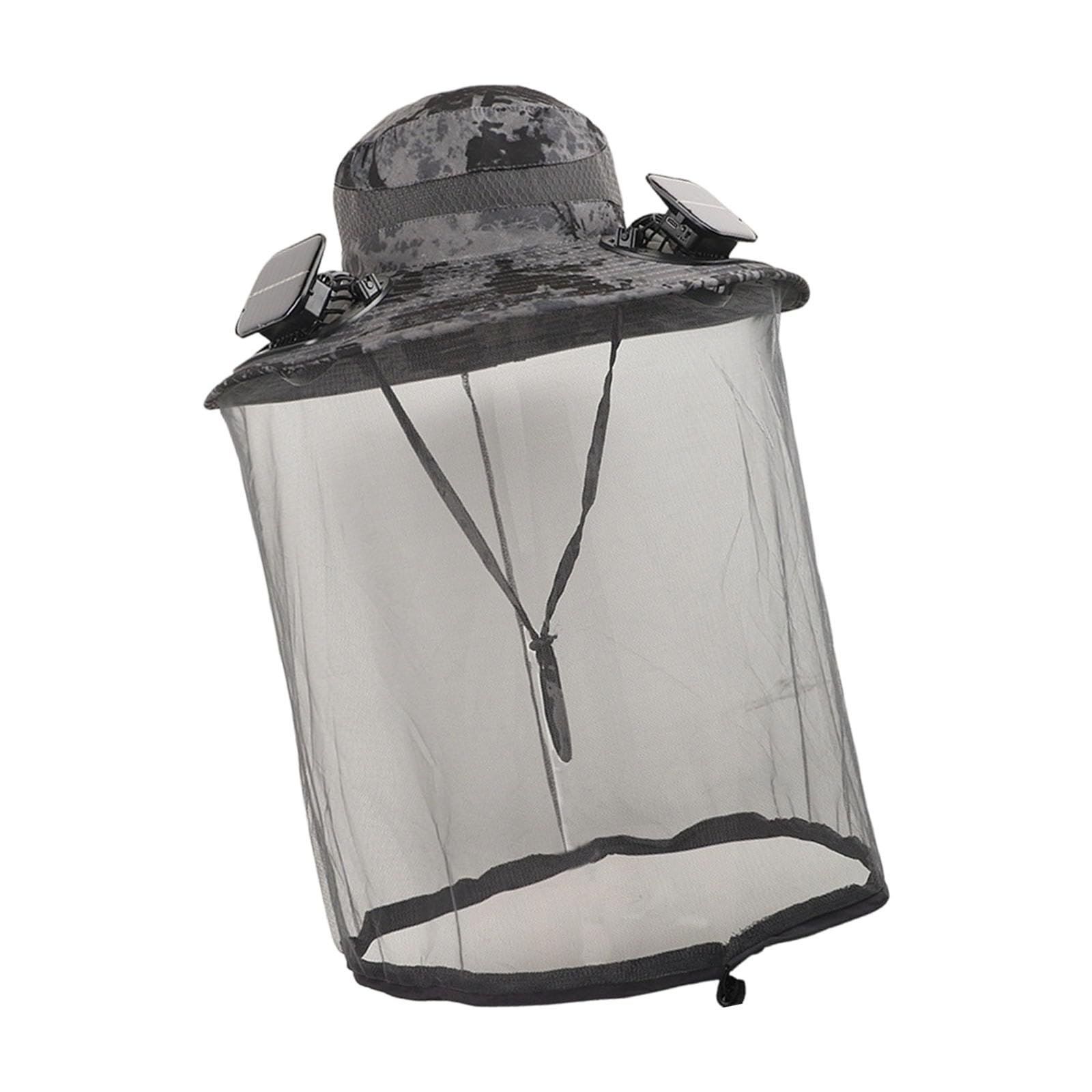 Protecciones Sombrero de Pescador Gorra de Ancha con Ventilador de enfriamiento de energía Solar Blindaje de Malla para Hombres y Mujeres Actividad Aire Sombrero de de Ancha