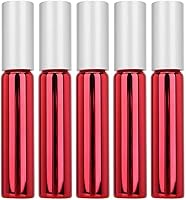 Vista 9 de Botellas de rodillo de aceite esencial, 5 botellas de vidrio enrollables de 0.3 onzas líquidas con bolas de acero inoxidable, botella de bola