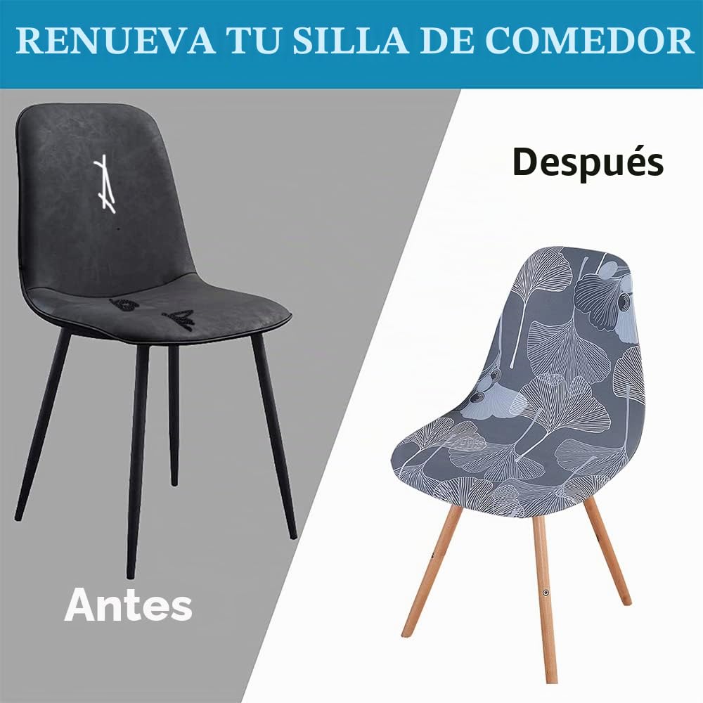 Fundas para Sillas Escandinavas Cubierta de Silla Escandinavo Cubre Sillas de Comedor 4 Piezas Baile de Flores