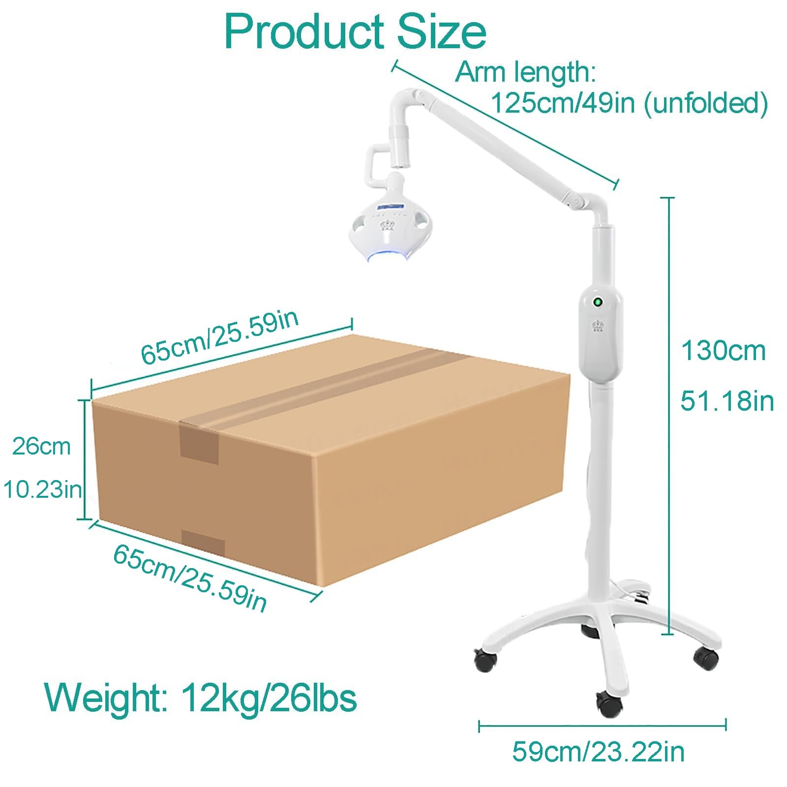 Máquina Profesional de blanqueamiento Dental, Dispositivo de Suelo de 3 Colores, 8 Luces LED Azul fría, Acelerador de blanqueamiento Dental móvil, para clínicas dentales y Salones de Belleza.