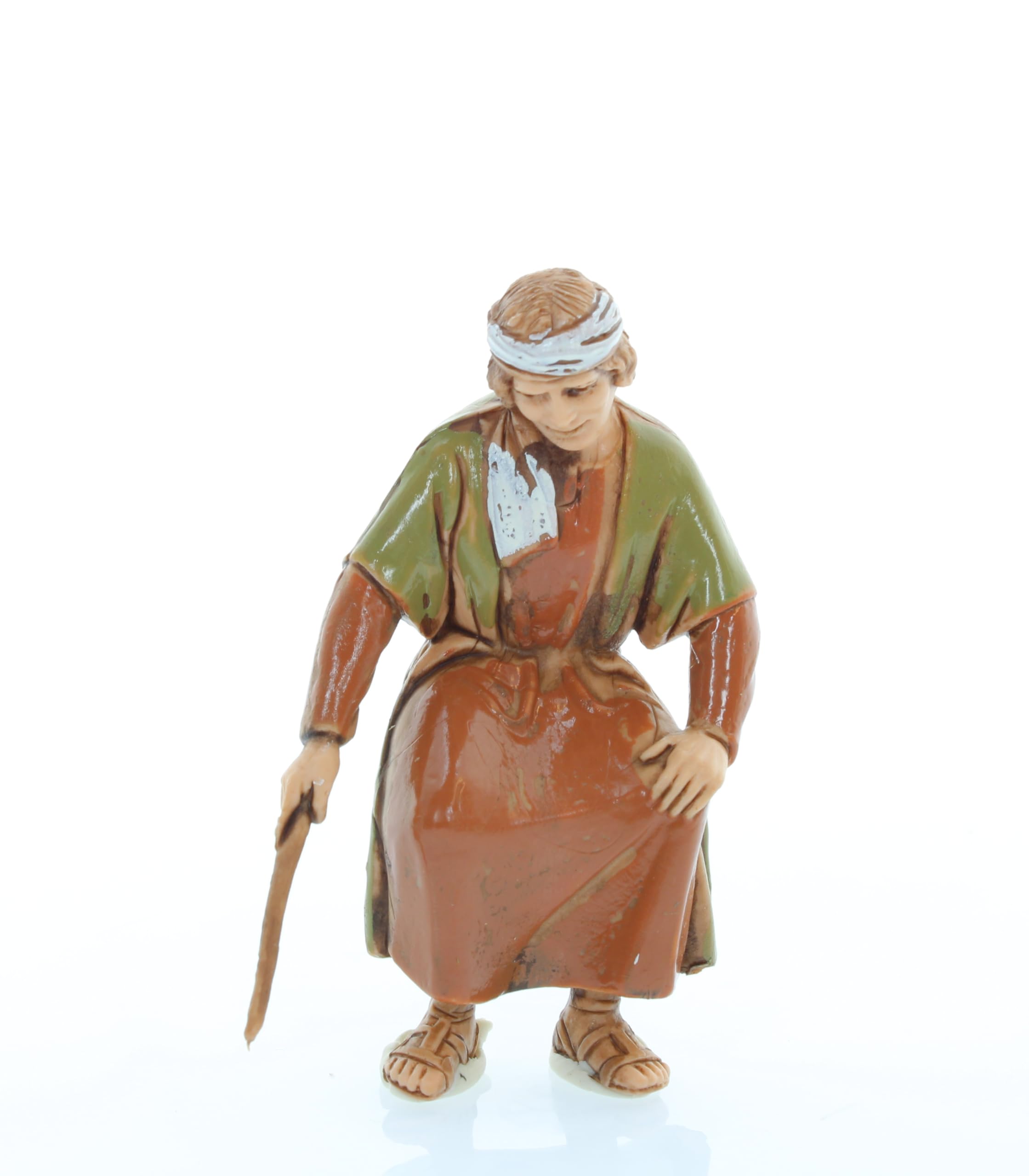 Moranduzzo Set Mujeres en el Pozo y Camelleros para Belén de 10 cm – Standard 10 – Escala 1:20 – Figuras irrompibles, pintadas a Mano, Escultor M. Landi, Made in Italy