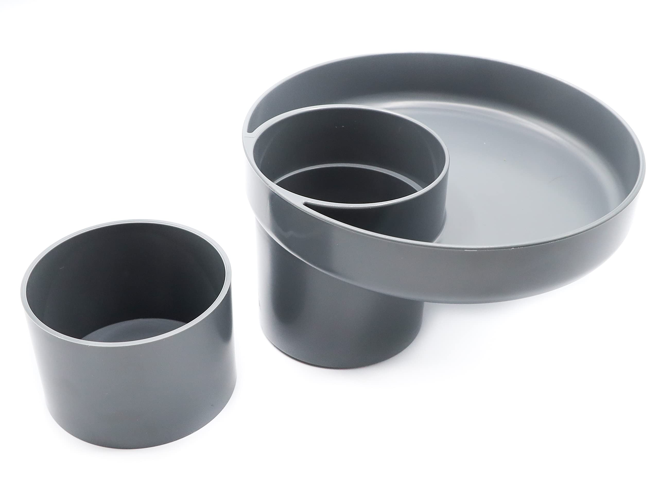 Travel TrayMy /Round - USA Made. Convert Cup Holder to Tray & Cup Holder for Car Seats, Booster, Stroller & More! (Gray)