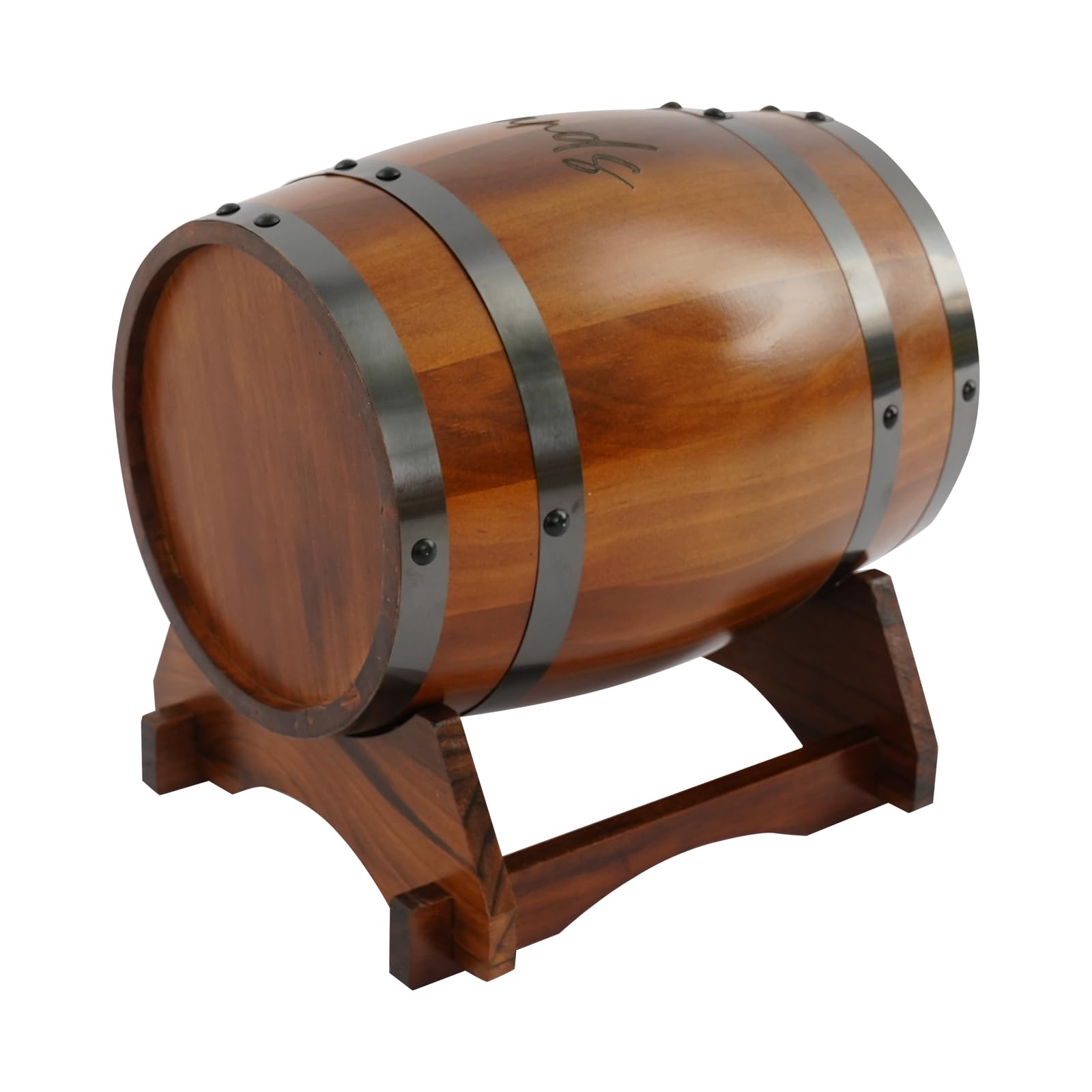 Scatola per biglietti di nozze a forma di barile in legno, stile vintage, stile rustico, per buste e messaggi, in legno di pino
