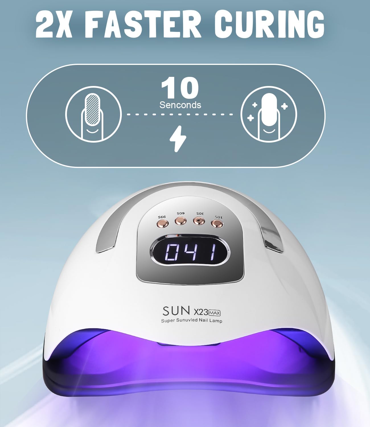 Lámpara de Uñas UV, 380W 81 LED Lámparas Profesional Maquina Secadora de Uñas Rápido, Curado de Esmalte de Gel con 4 Temporizador y Pantalla LCD Para Manicura/Pedicura Nail Art en el Hogar