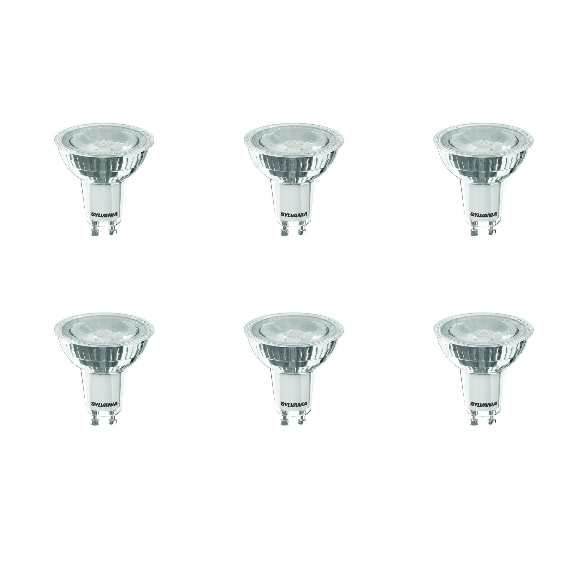 SYLVANIA RefLED Superia RT ES50 LED GU10 Spotlight Bulb 5W (60W Equivalent) 475 Lumens Cool White 4000K Clear - Pack of 6