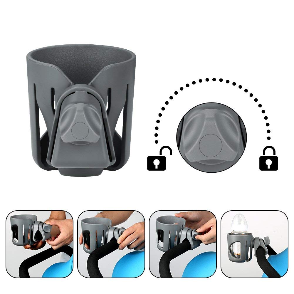 Porte-gobelet pour Poussette, Organisateur de Bouteilles réglable pour Poussette, Tasse de Boisson et de café, Accessoires de Poussette universels,Convient pour Buggy et vélo