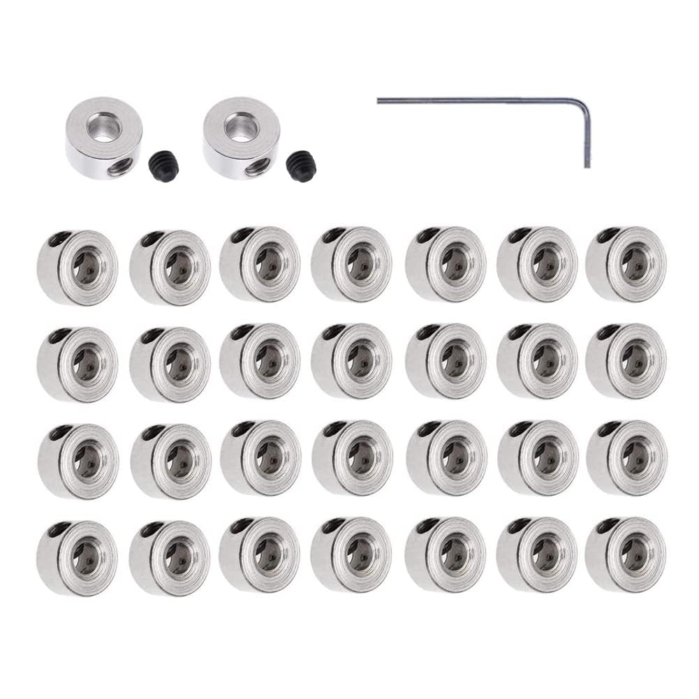 30 PCS Aircraft Model Accessories, Plane Landing Gear Wheel Stop 0.12inch / 3.1mm Shaft Hole Dia. for RC Plane Model Aircraft DIY Parts