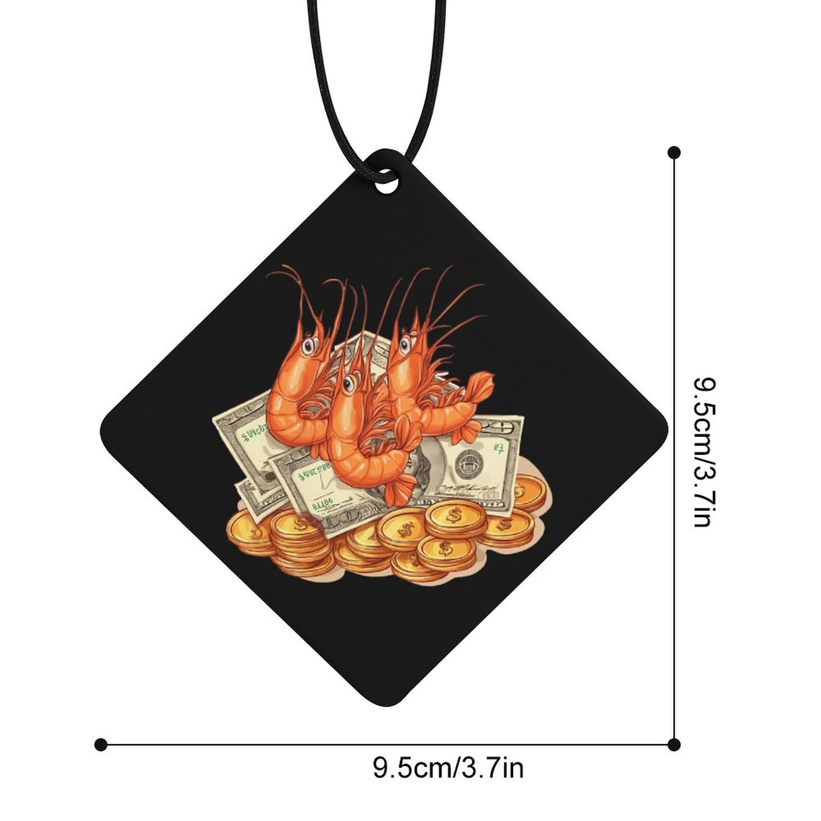 Shrimp Coin Crypto Shrimp Car Air Freshener Hanging Aromatherapy Tablets for Car Accessories Rhombus