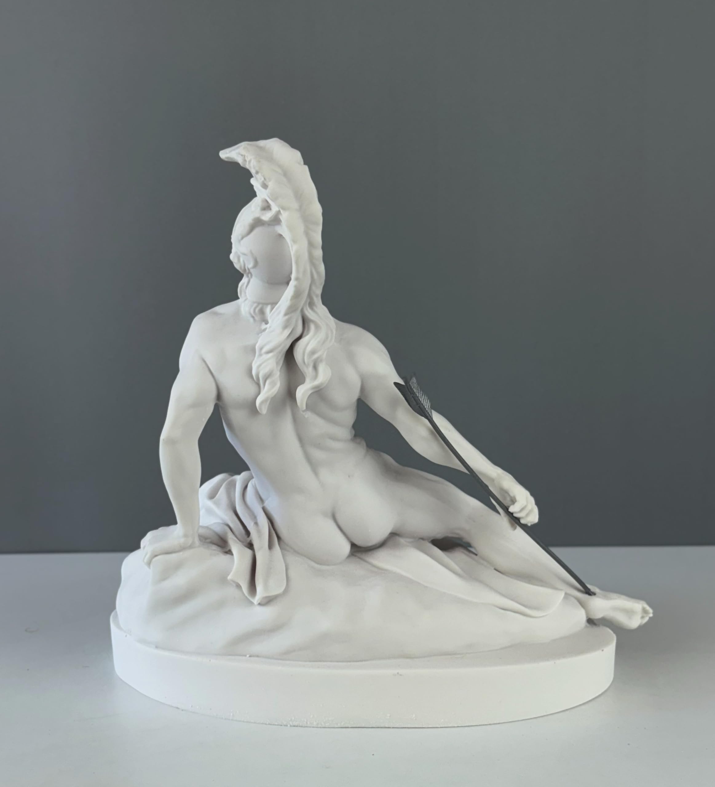 Estatua de Aquiles moribundo, 20 cm, mitología griega, estatua griega, decoración de estatua