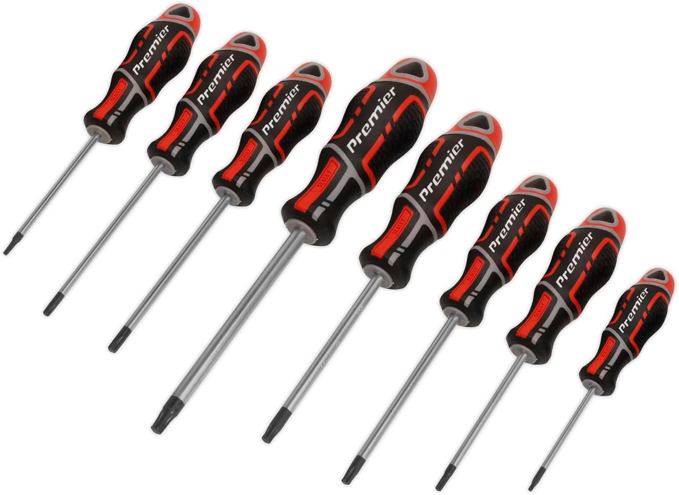 SEALEY AK4323 Screwdriver Set 8pc Security TRX-Star* GripMAX® - Red