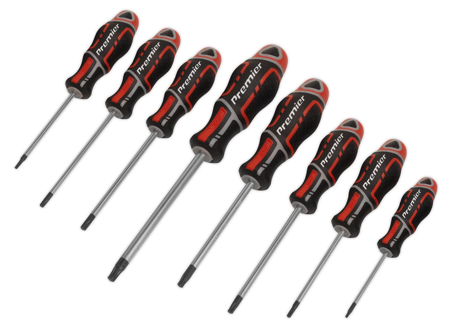 Sealey Screwdriver Set 8 Pieces Security TRX-Star GripMAX - Red Ergonomic AK4323