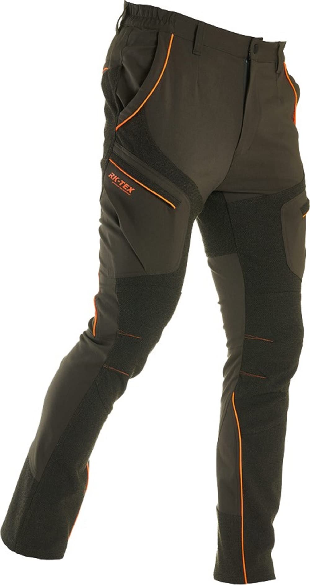 Univers - Pantalón Alpes elástico verde con inserciones naranjas