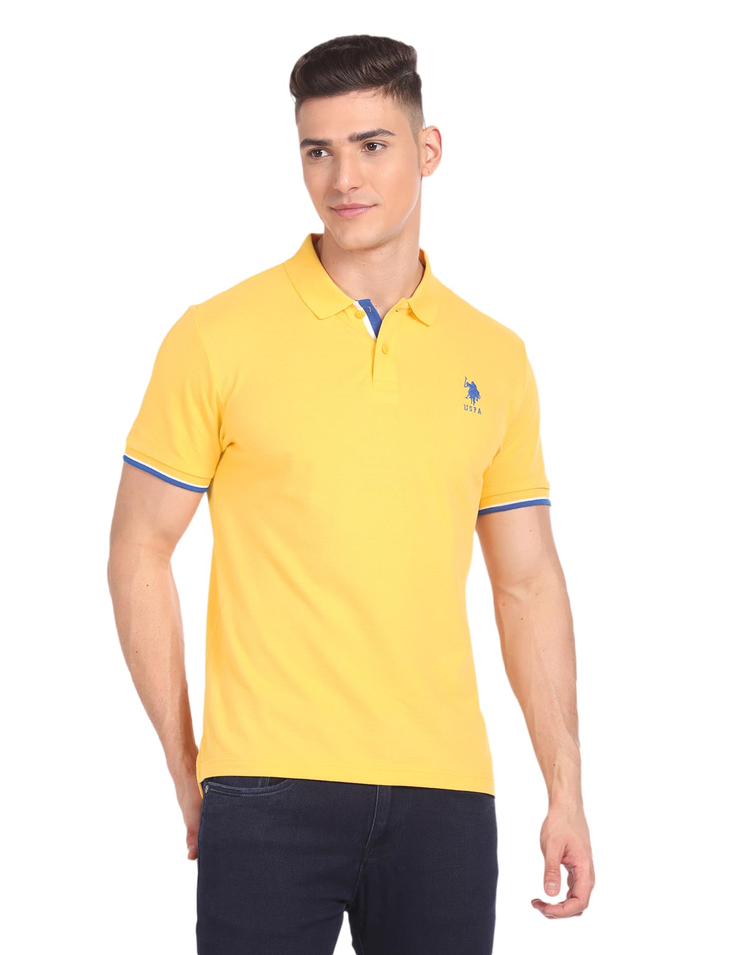 Men's Cotton Slim Fit Polo Shirt-image-34