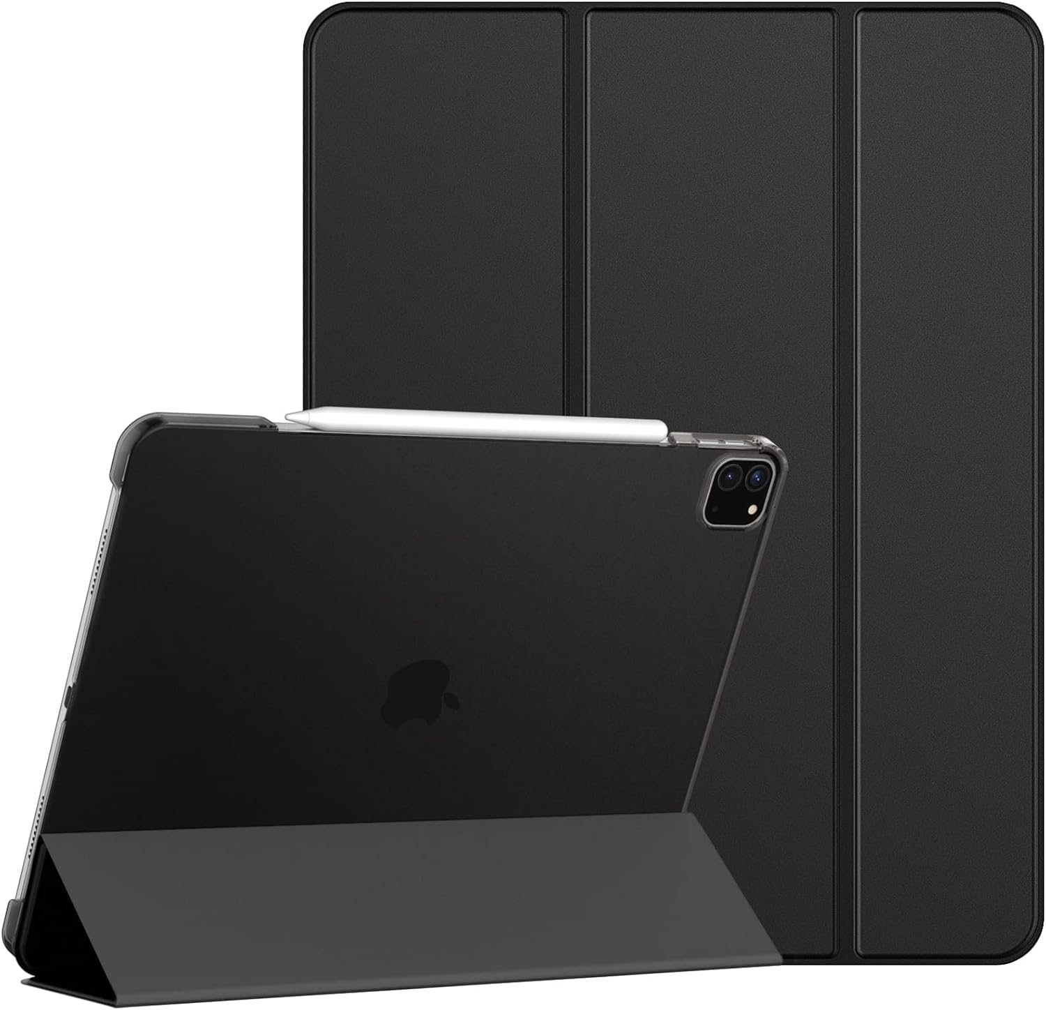 JETech Case for iPad Pro 12.9-Inch (6th/5th Generation, 2022/2021 Model), Slim Stand Hard Back Shell Smart Cover with Auto Wake/Sleep (Black)