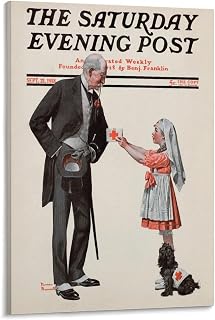 Norman Rockwell - Giving to The Red Cross, 1918 - Classic Rockwell Art Poster Canvas Art Poster and Wall Art Picture Print Modern Family Bedroom Decor Posters 24x36inch(60x90cm)