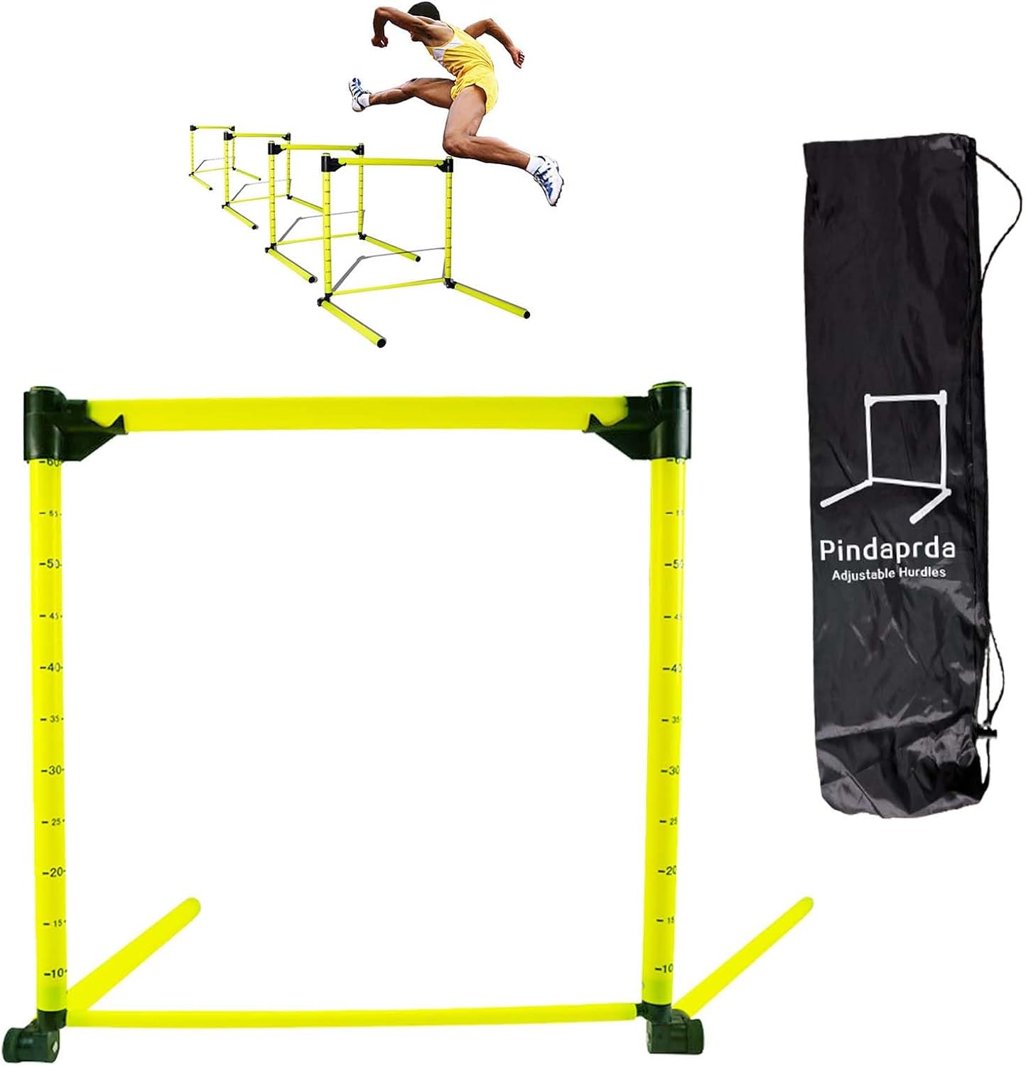 3pack Adjustable Hurdles with Carring Bags, Detachable Agility Training Equipment with Scale, Football Practice Hurdle, Indoor & Outdoor Jumping Speed Hurdles for Athletes, Soccer, Basketball 1
