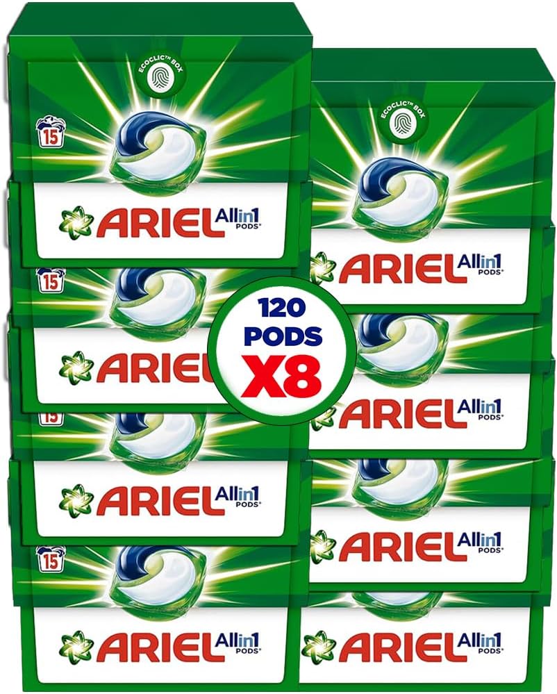 Original All-in-1 Pods, 15 Count Laundry Detergent Pods. Cleans, Lifts Stains and Brightens (Pack of 8), 120 pods