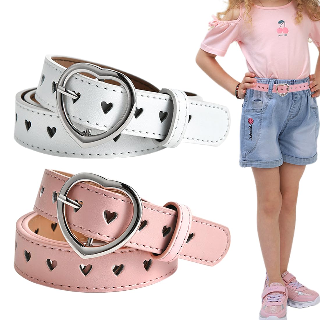 2 Pezzi Cintura Elastica Bambini - Cintura Regolabile Con Fibbia