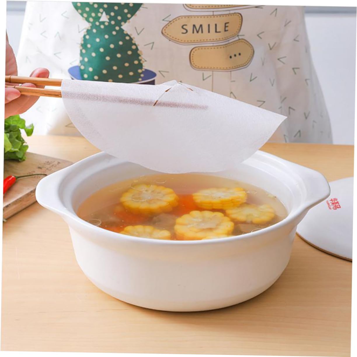 48pcs Oil Absorption Nonwoven Safe Tasteless Thin Solid Quick Oil Absorption High Temperature Resistant for Air Fryer Deep Fryer