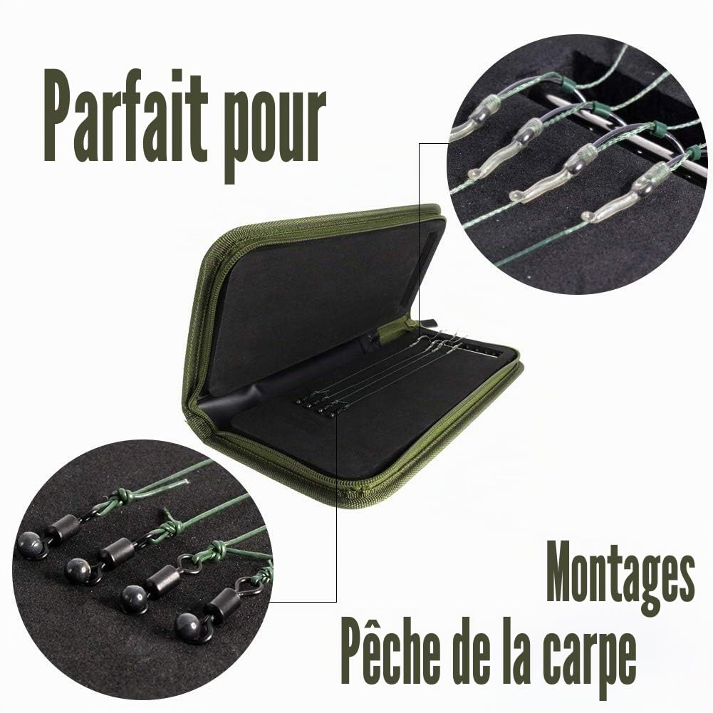 Portefeuille de Plates-Formes de Pêche à la Carpe avec Broches pour Cheveux et Autres Accessoires