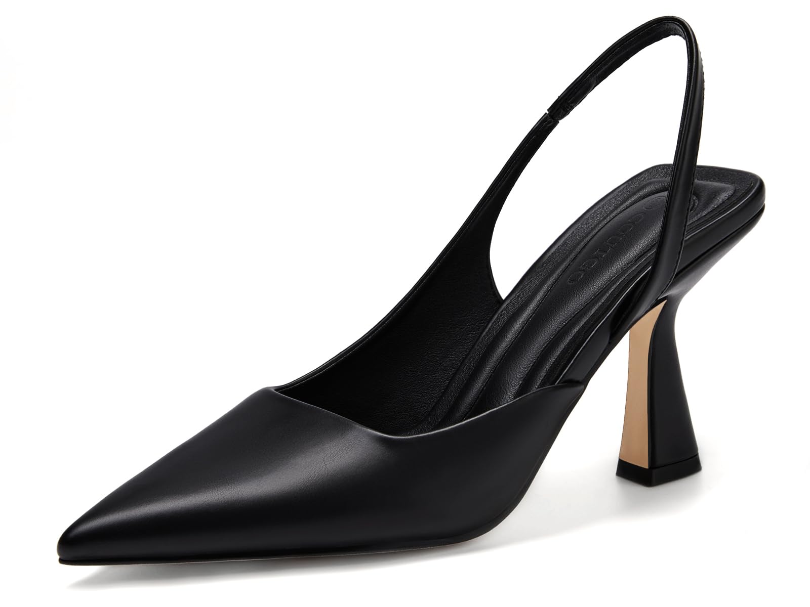 Coutgo Womens Slingback Stiletto High Heels Closed Pointed Toe Pumps D’Orsay Sexy Office Dress Shoes
