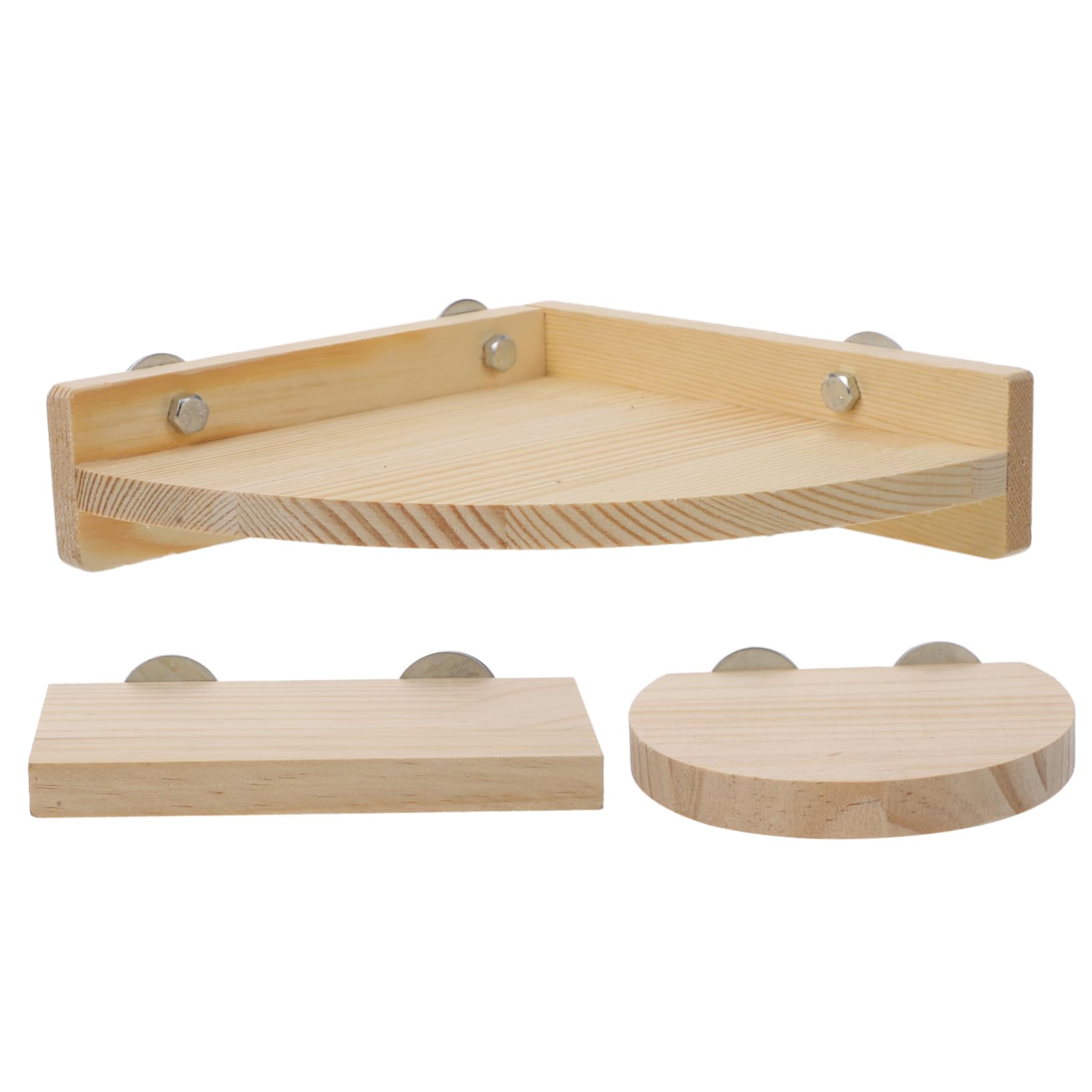 Toddmomy 3Pcs Parrot Stand Board Semi Solid Wood Platforms for Bird Cage Accessories Stand for Parrots Budgies Cockatiels