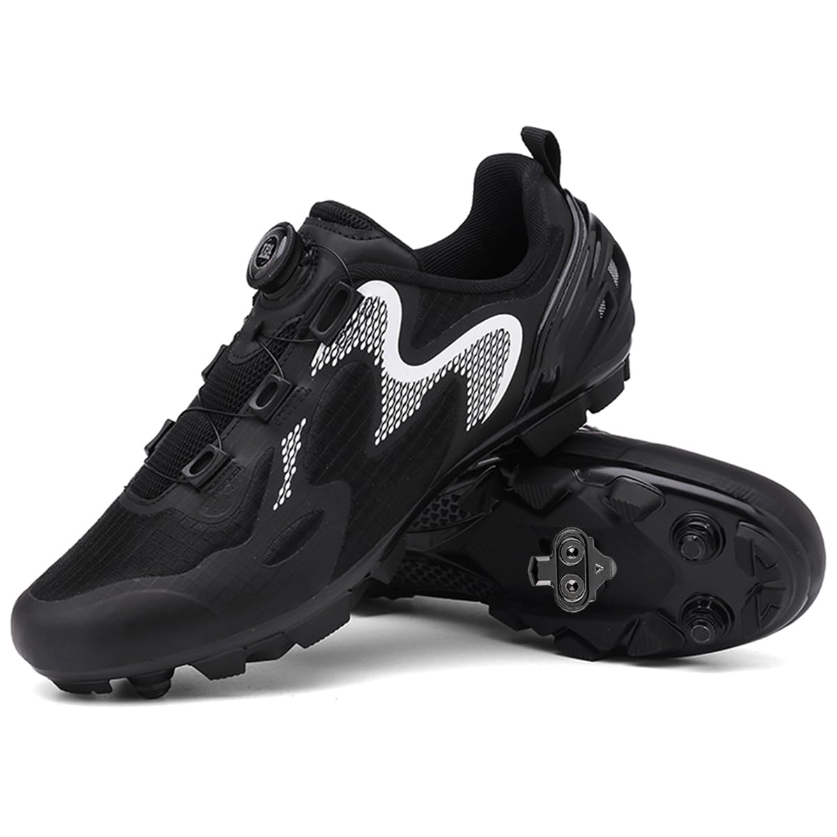 Zapatos Bicicleta de Montaña Hombre Mujer, Zapatillas de Ciclismo de Carretera Compatible con SPD Pedales 2 Tornillos con Calas para Deportes al Aire Libre