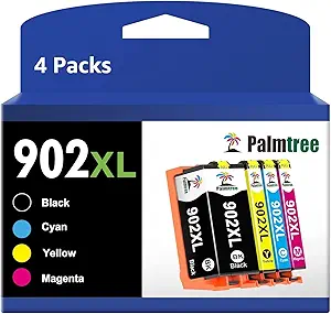 Palmtree Remanufactured 902XL Ink Cartridge for HP Printer Replacement for HP 902 902XL Ink Cartridge Combo Pack High Yield Use with HP Officejet Pro 6978 6968 6970 6958 6960 6975 6954 6962 4-Pack