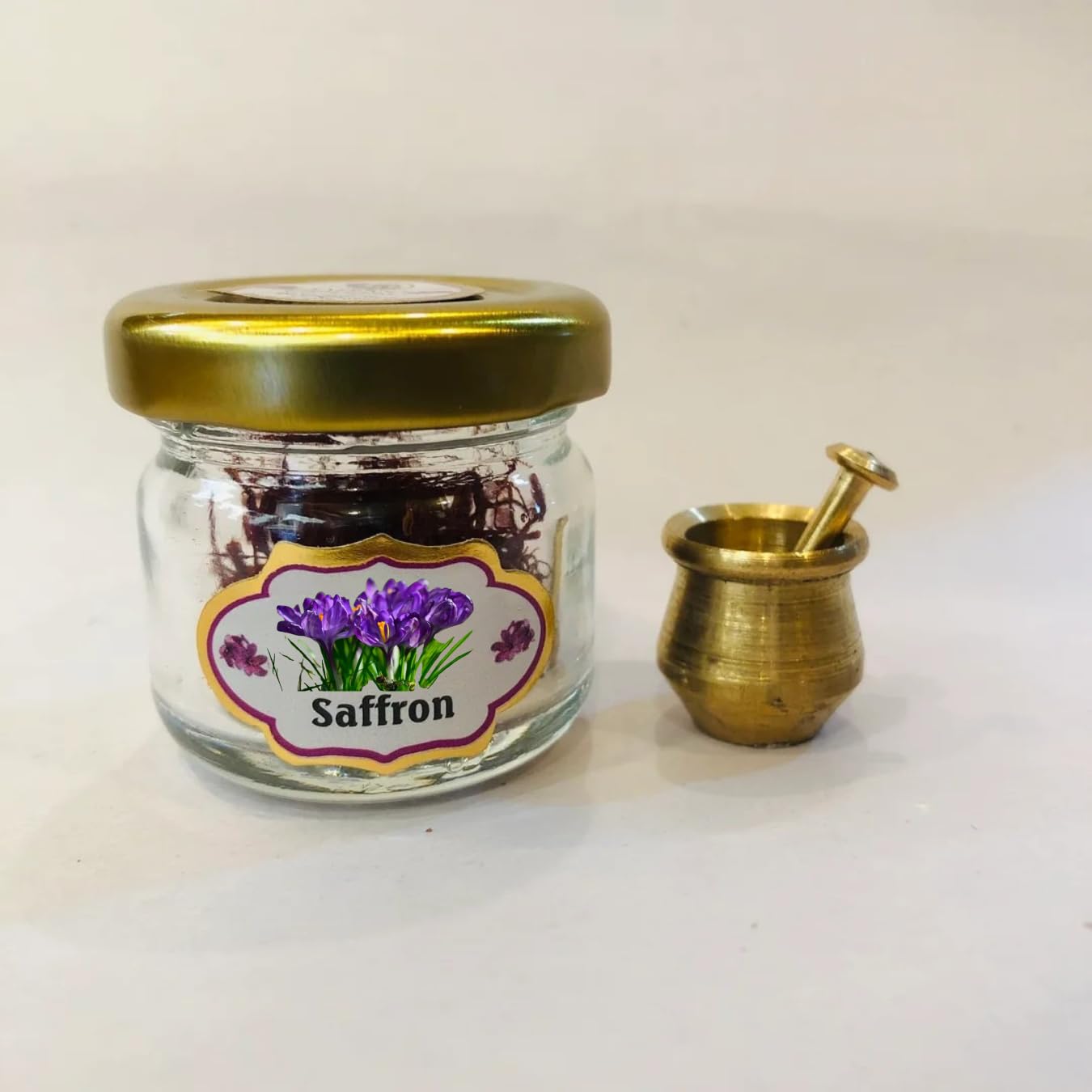 Turkish Safranbolu Superior Saffron Threads (Super Negin) First-Class Saffron Spice for Paella, Risotto, Tea and all Culinary Uses,(1g), With Crusher Mallet