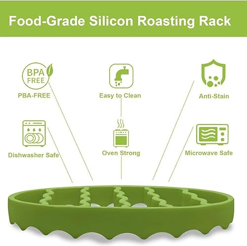 Miniatura 3 de Estante para asar, estante de silicona para asar, resistente al calor, antiadherente, fácil de limpiar, pequeño asador para cocinar, hornear,