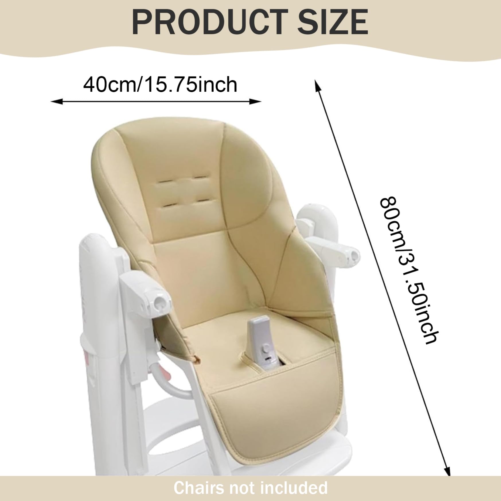 Cojín para silla alta, funda suave de piel sintética para silla alta, funda de repuesto para bebé, cojín antideslizante para cochecito para niños pequeños, bebés y niñas pequeñas