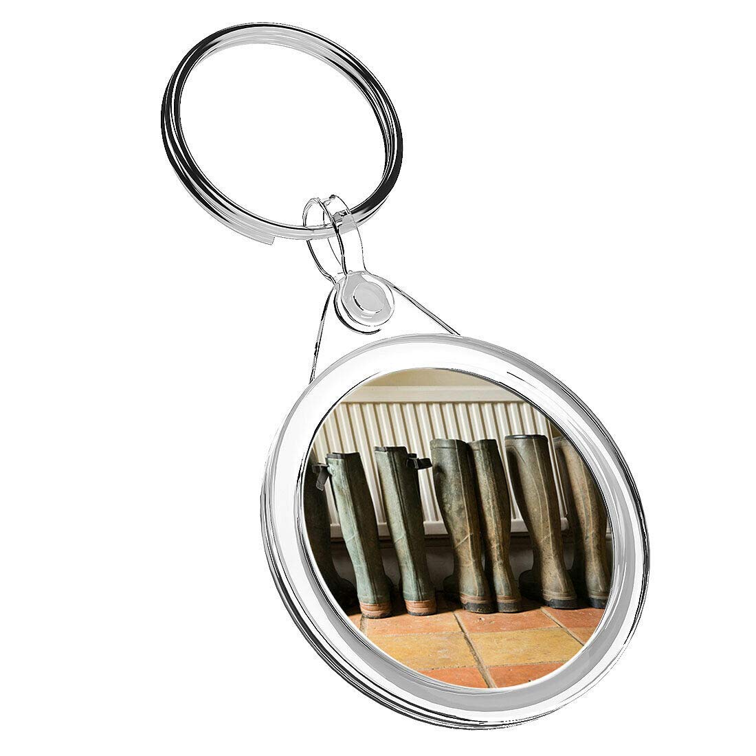 Destination Vinyl Keyrings Unisex Kids Multi 1 X Wellington Boots Wellies Farm -Keyring Ir02 Mum Dad Kids Birthday #2276