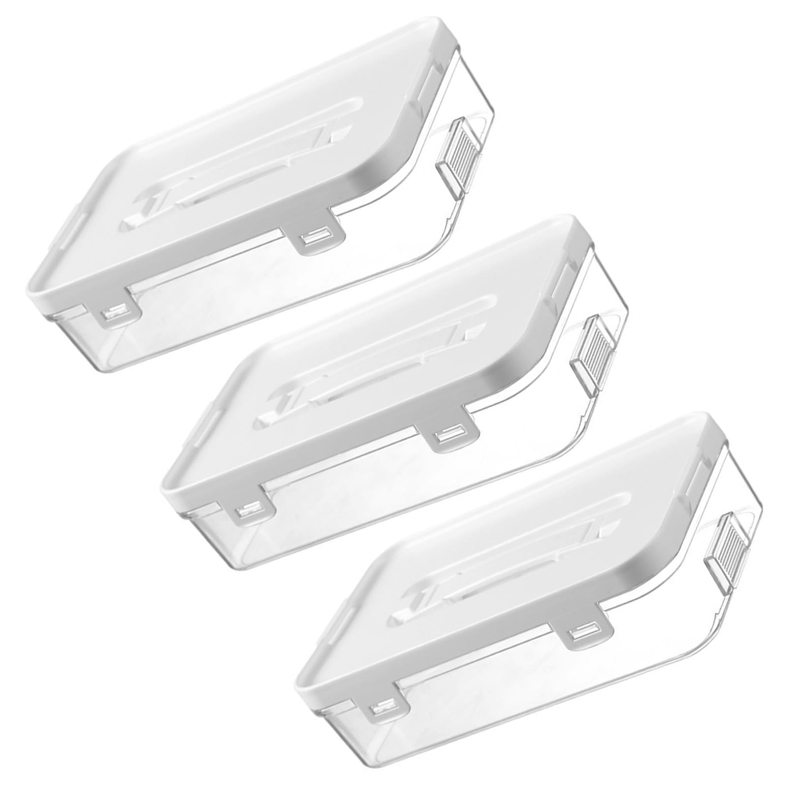 Elnwnnkc Of 3 Clear Desktop Boxes Equipped with Handles and Covers Sturdy for Long Time Organizational Use Desktop Organizers