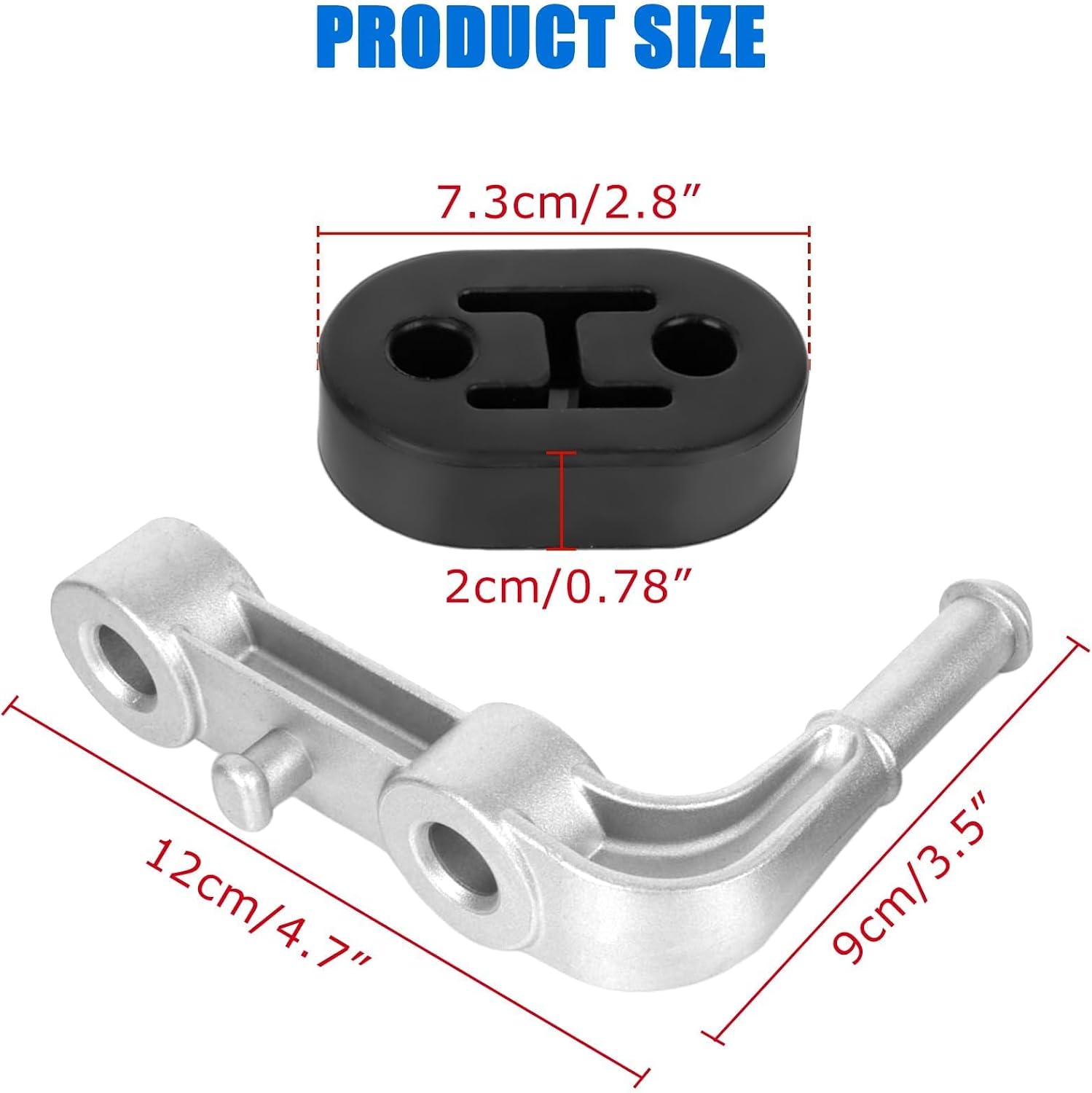 Left Exhaust Bracket Rear Driver Side with Hanger Rubber for 2019-2025 Ram 1500 3.0L 5.7L 6.2L, 68275662AB Muffler Support Assembly