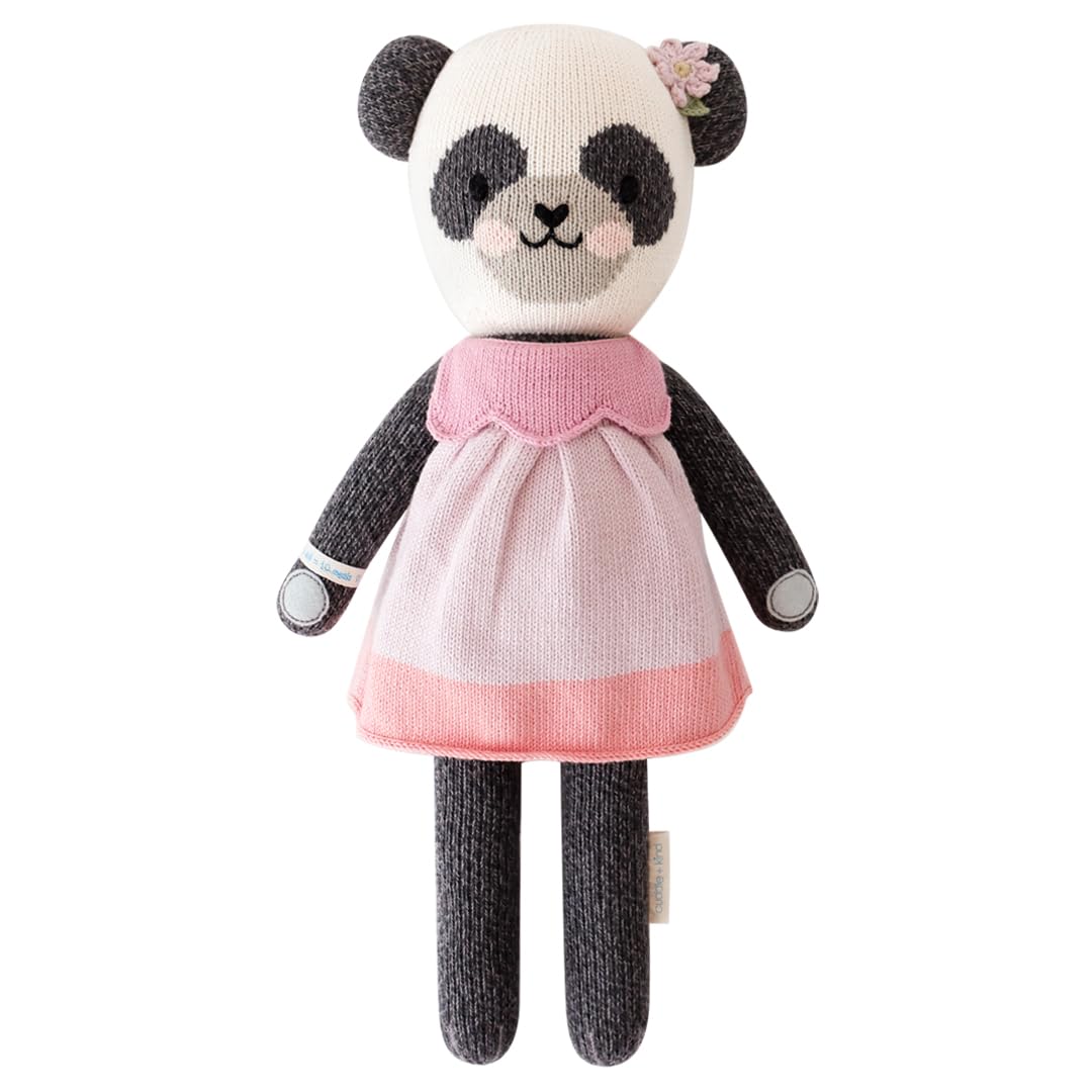 cuddle + kind Polly The Panda Regular 20" Hand-Knit Doll – 1 Doll = 10 Meals, Fair Trade, Heirloom Quality, Handcrafted in Peru, 100% Cotton Yarn