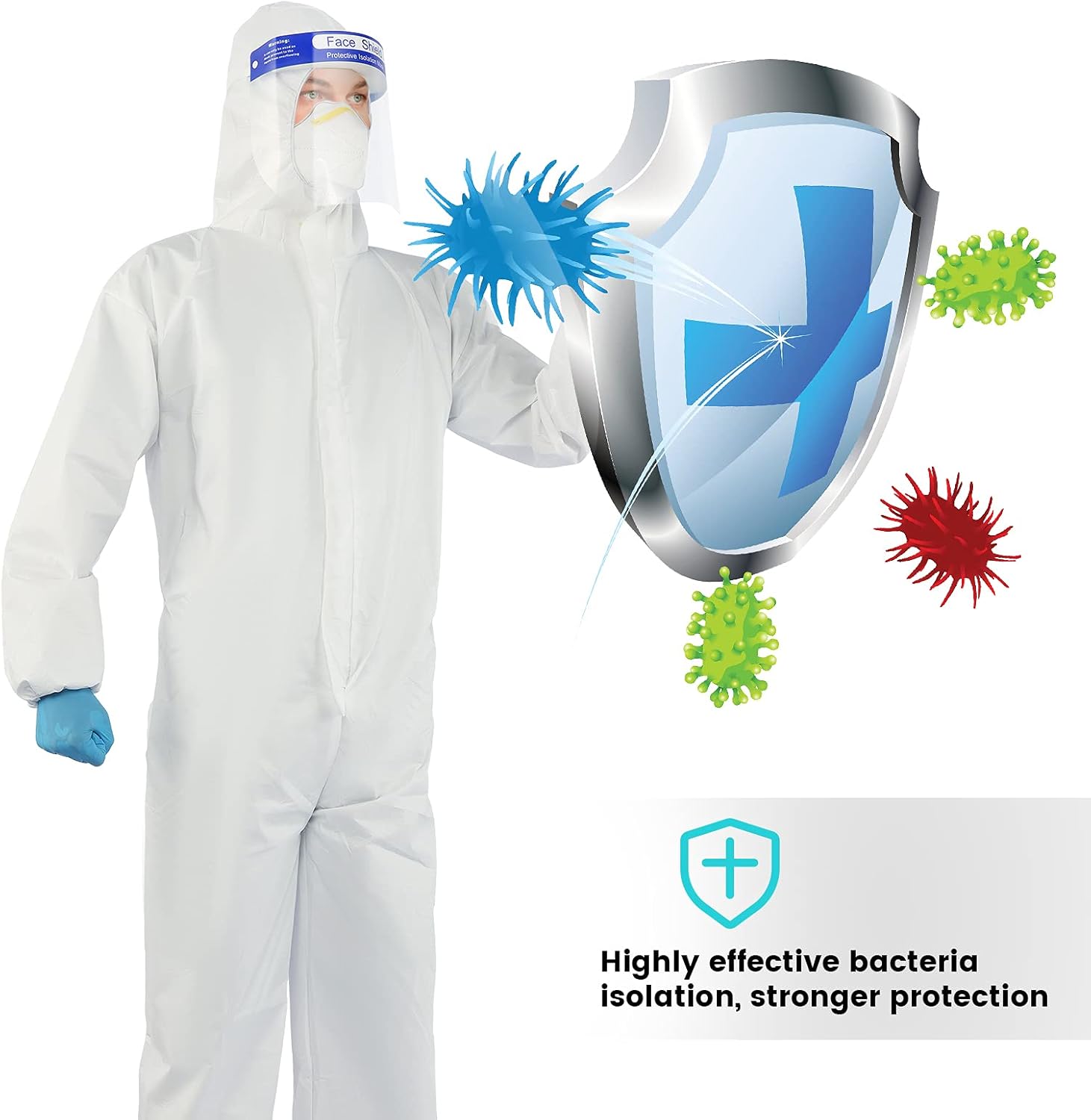 Exсluѕіvе Dіѕсоunt 60% Prісе YIBER Disposable Protective Coverall Hazmat Suit, Heavy Duty Painters Coveralls, Made of SF Material, Excellent air permeability and water repellency- 5 PCS/PACK (L, White)