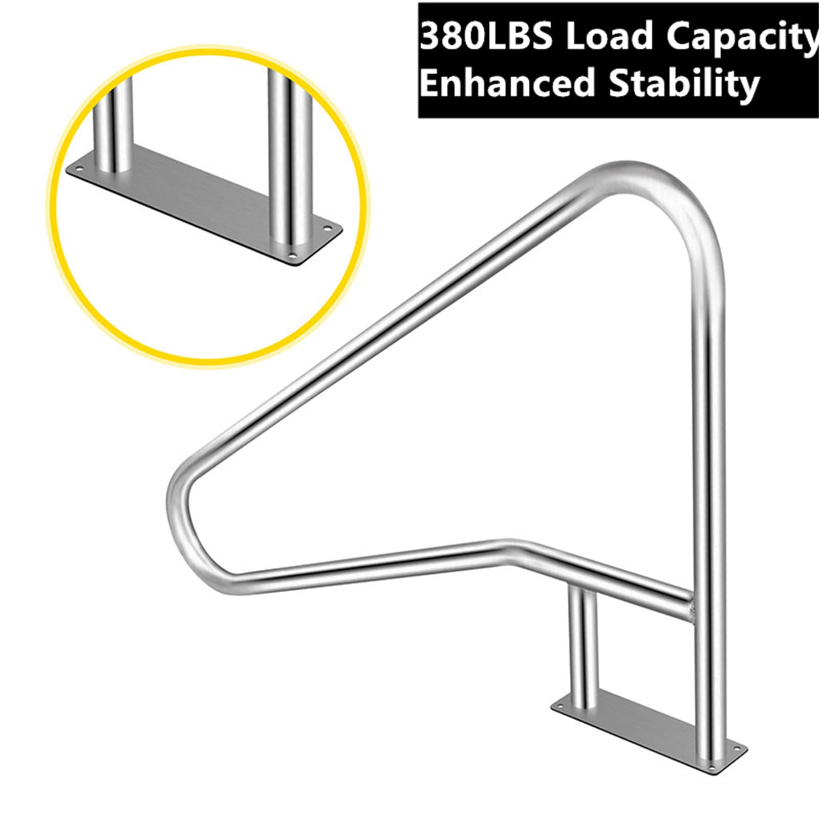Heavy Duty Stainless Steel Pool Handrail 55x32 cal z antypoślizgową niebieską osłoną, odporna na rdzę szyna bezpieczeństwa do basenów inground, łatwa instalacja na betonie lub pokładzie, obsługuje do